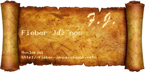 Fieber János névjegykártya